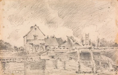 Copie de la peinture de Constable, Dedham Lock and Mill